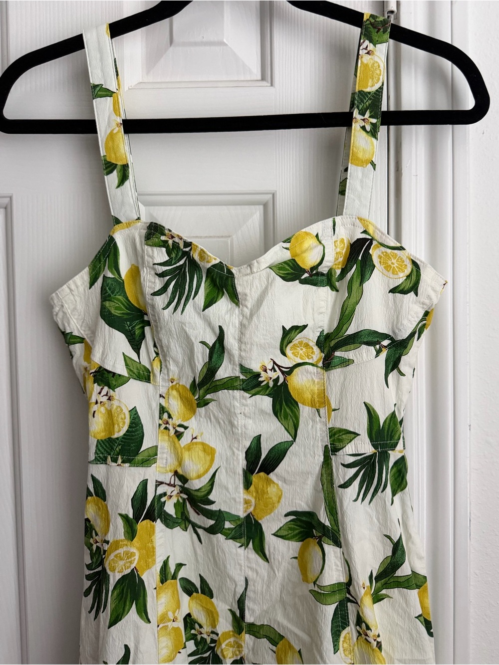 Avec Les Filles White Lemon Print Dress